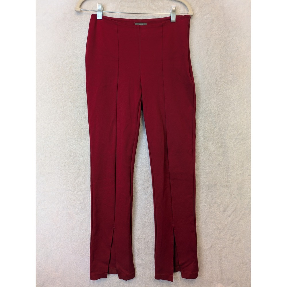 Worthington Bootcut Pants Women's XS Burgundy Side Zip Front Slit